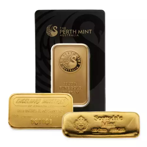 Misc Minted Gold Bar, 100 gram (3)