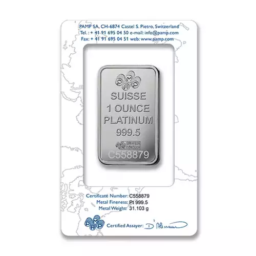 PAMP Fortuna Platinum Bar 1 oz .9995