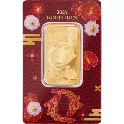 PAMP Gold Bar - Good Luck Koi Fish, 1oz - 2025 (2)