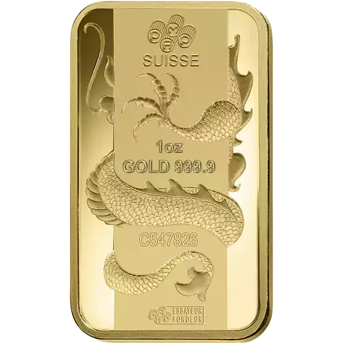 PAMP Gold Bar - Year of the Dragon, 1oz - 2012 (2)