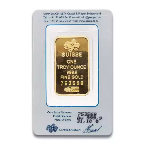 PAMP Suisse Fortuna Gold Bar, 1oz  (4)