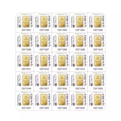 PAMP Suisse Gold Fortuna Multi Gram Sheet, 25 x 1 gram  (4)