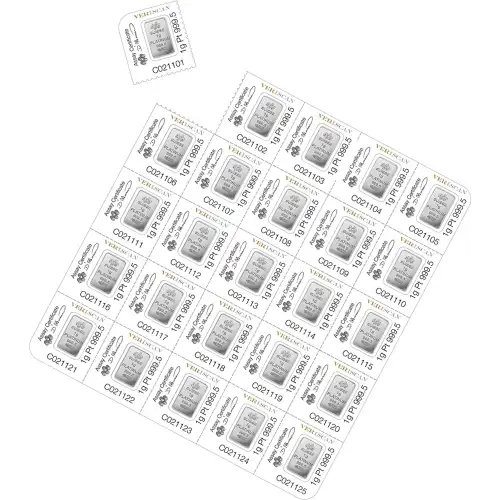 PAMP Suisse Platinum Fortuna Multi Gram Sheet, 25 x 1 gram  (2)