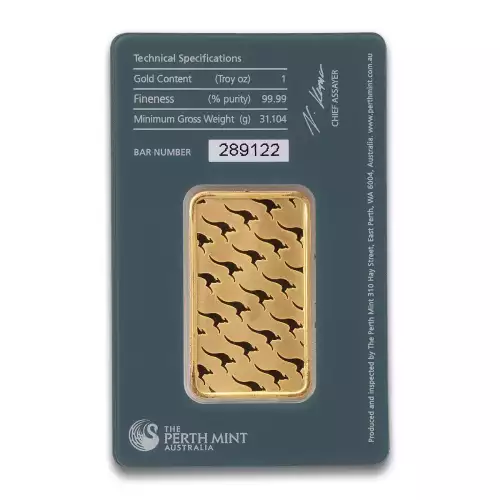 Perth Mint Gold Bar, 1 oz .9999 (5)