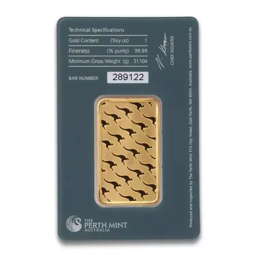 Perth Mint Gold Bar, 1 oz .9999 (5)