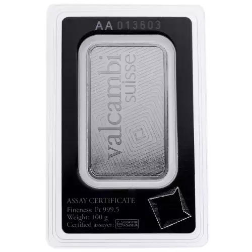 Platinum Bar 100 gram - Misc Minted (2)