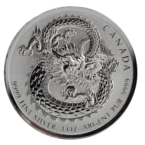RCM 1oz Fine Silver Coin, Lucky Dragon - Misc. Dated (3)