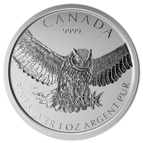 RCM 1oz Silver Birds of Prey Great Horned Owl - 2015 (2)