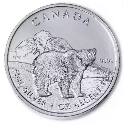 RCM 1oz Silver Wildlife Grizzly Bear - 2011 (2)