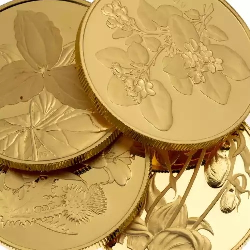 RCM $350 Provincial Floral Gold Coin (.99999), 1.223 oz - Misc Dated (1998 - 2003)  (3)