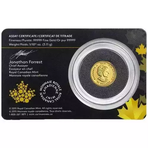 RCM Gold Coin (.99999), 1/10 oz - Growling Cougar - 2016 (2)