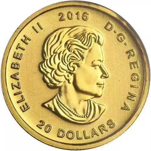RCM Gold Coin (.99999), 1/10 oz - Growling Cougar - 2016 (3)