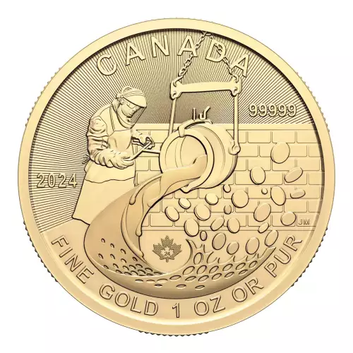 RCM Gold Coin (.99999), 1 oz - From Dore to Refining Gold - 2024