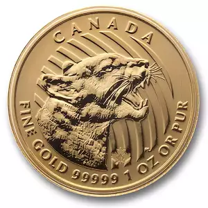 RCM Gold Coin (.99999), 1 oz - Growling Cougar - 2015 (2)