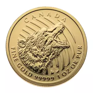 RCM Gold Coin (.99999), 1 oz - Roaring Grizzly - 2016 (2)