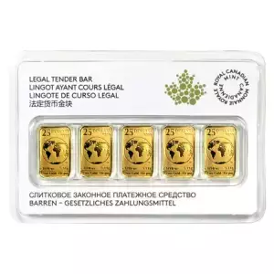 RCM Legal Tender Gold Bar, 1/2oz (1/10oz x 5)  (4)