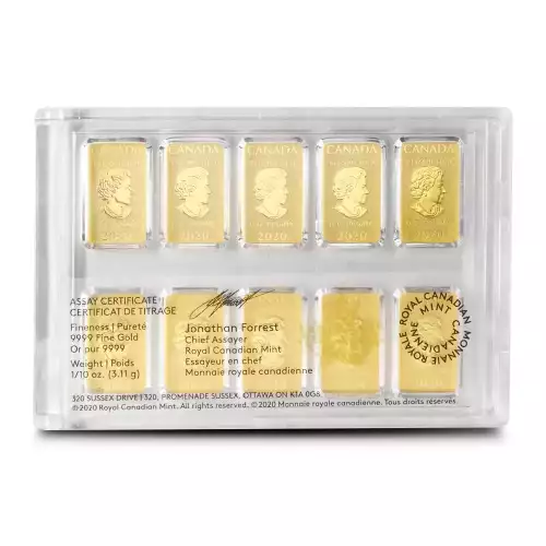 RCM Legal Tender Gold Bar, 1oz (1/10oz x 10)  (4)