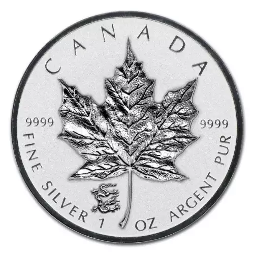 RCM Lunar Privy 1oz Silver Maple Leaf, Dragon - 2012  (2)