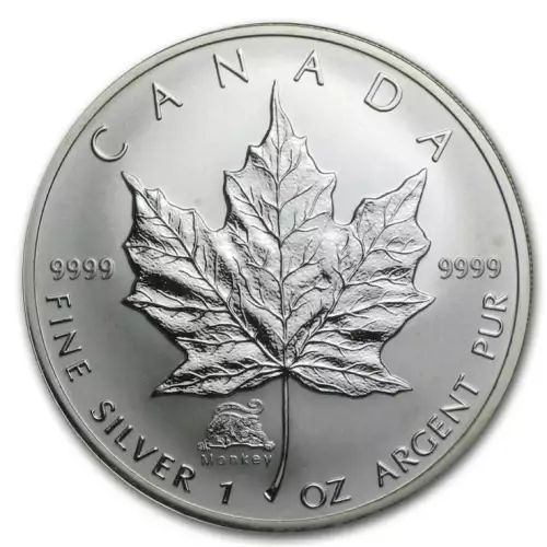 RCM Lunar Privy 1oz Silver Maple Leaf, Monkey - 2004 (2)