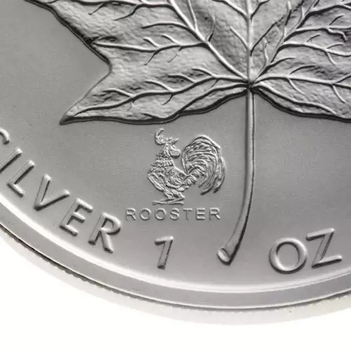 RCM Lunar Privy 1oz Silver Maple Leaf, Rooster - 2005  (2)