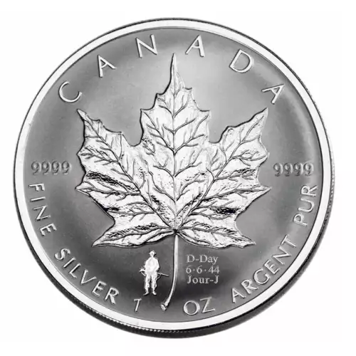RCM Privy 1oz Silver Maple Leaf, D-Day - 2004 (2)