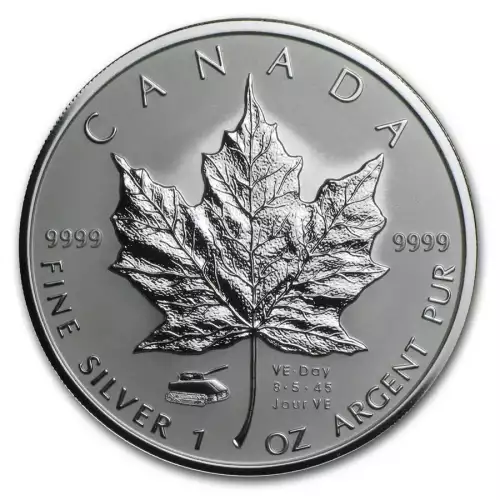 RCM Privy 1oz Silver Maple Leaf, VE-Day Tank - 2005 (2)