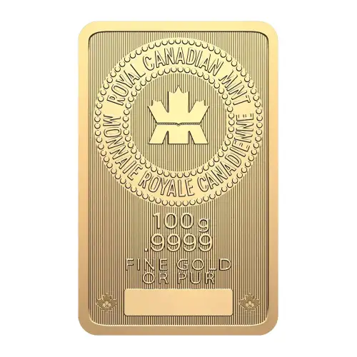 Royal Canadian Mint (RCM) Gold Bar, 100 gram .9999 (3)