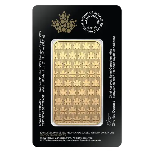 Royal Canadian Mint (RCM) Gold Bar, 1oz .9999 (5)