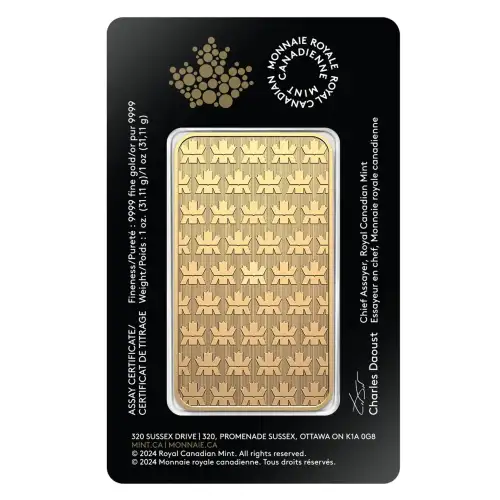 Royal Canadian Mint (RCM) Gold Bar, 1oz .9999 (5)