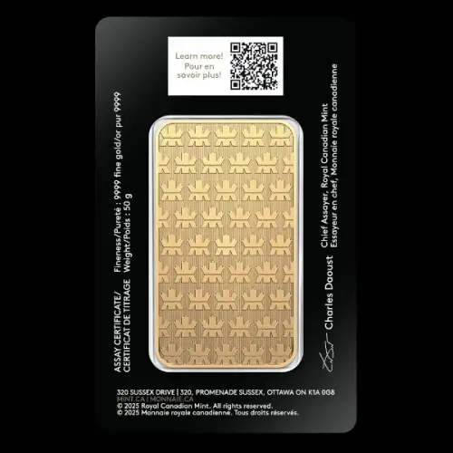 Royal Canadian Mint (RCM) Gold Bar, 50 gram .9999 (2)