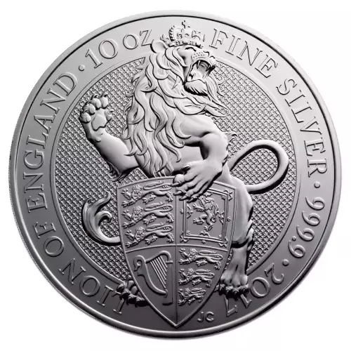 Royal Mint 10oz Silver Tudor Beast: The Lion of England - 2017 (2)