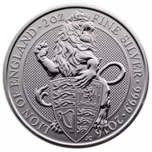 Royal Mint 2oz Silver Queen's Beast: Lion of England - 2016