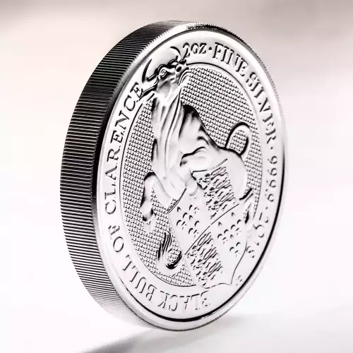 Royal Mint 2oz Silver Queen's Beast: The Black Bull of Clarence - 2018