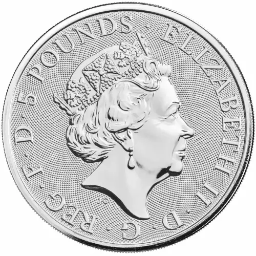 Royal Mint 2oz Silver Queen's Beast: The White Greyhound - 2021 (2)