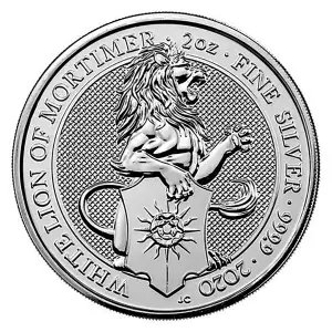 Royal Mint 2oz Silver Queen's Beast: The White Lion of Mortimer - 2020 (3)