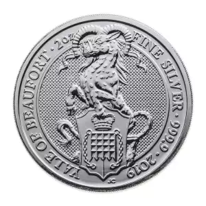 Royal Mint 2oz Silver Queen's Beast: The Yale of Beaufort - 2019 (2)