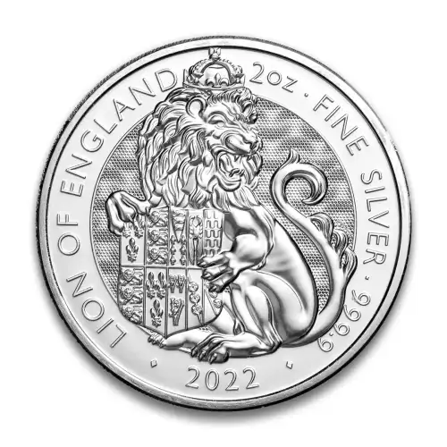 Royal Mint 2oz Silver Tudor Beast: Lion of England - 2022 (2)