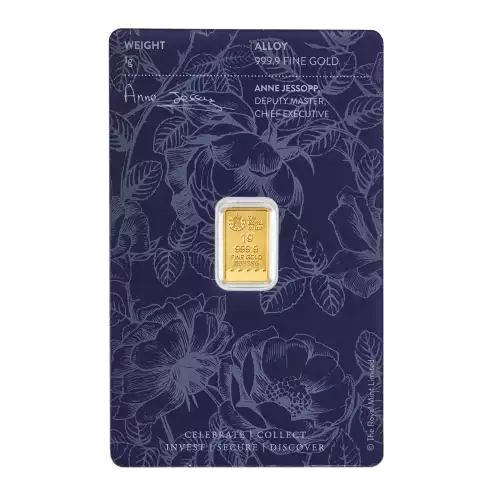 Royal Mint Refinery Gold Bar, 1 gram - Best Wishes (2)