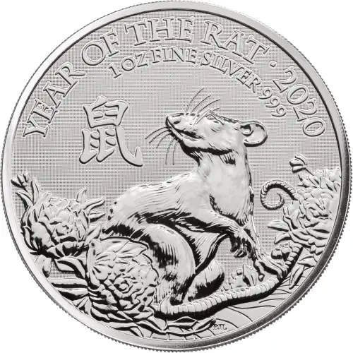 Royal Mint UK 1oz Silver Year of the Rat - 2020