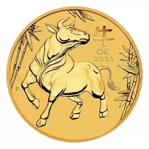 Australian Perth Mint Gold Lunar - Year of the OX, 1/4 oz - 2021