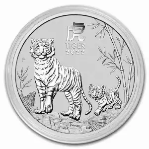 Australian 2 oz Silver Year of the Tiger - 2022  (2)