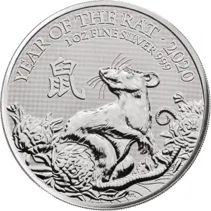 Royal Mint UK 1oz Silver Year of the Rat - 2020