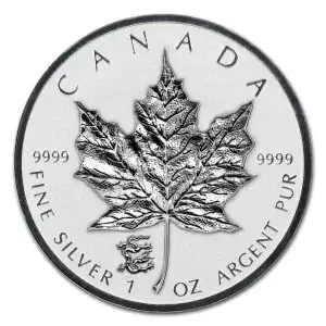 RCM Lunar Privy 1oz Silver Maple Leaf, Dragon - 2012  (2)
