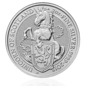 Royal Mint 2oz Silver Queen's Beast: Unicorn of Scotland  - 2018
