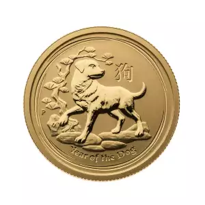 Australian Perth Mint Gold Lunar - Year of the Dog, 1/4 oz - 2018 (2)