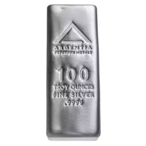 ARGENTIA Silver Bar 100 oz - Poured WO/Serial#