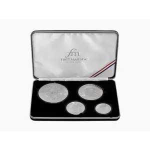 First Majestic Silver Mayan Round Set, 18 oz