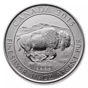 1.25 oz RCM Silver Canadian Bison - 2015 (2)