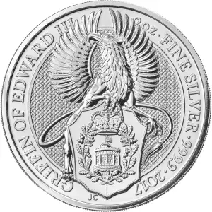 Royal Mint 2oz Silver Queen's Beast: Griffin of Edward  - 2017 (2)