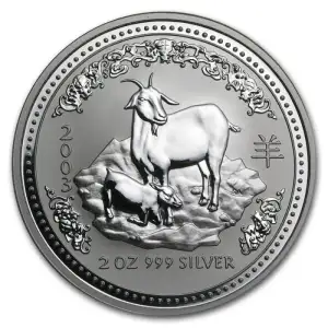 Australian 2oz Silver Year of the Goat - 2003 (2)
